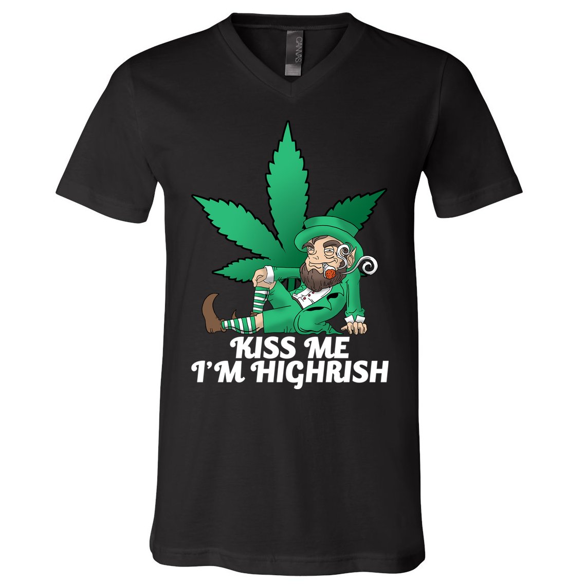 Kiss Me I'm Highrish V-Neck T-Shirt