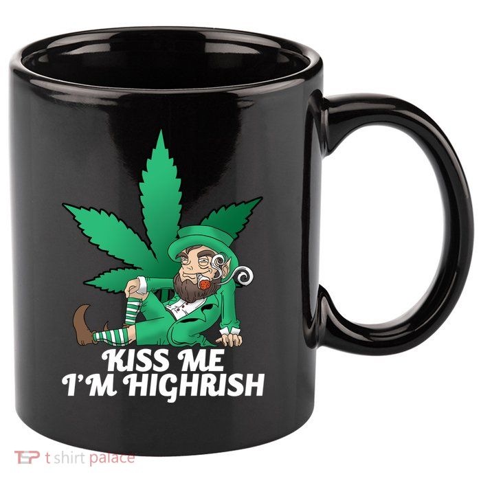 Kiss Me I'm Highrish 11oz C Handle Ceramic Mug