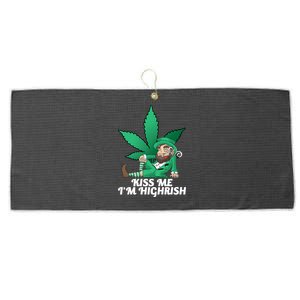 Kiss Me I'm Highrish Large Microfiber Waffle Golf Towel