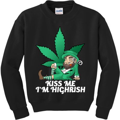 Kiss Me I'm Highrish Kids Sweatshirt