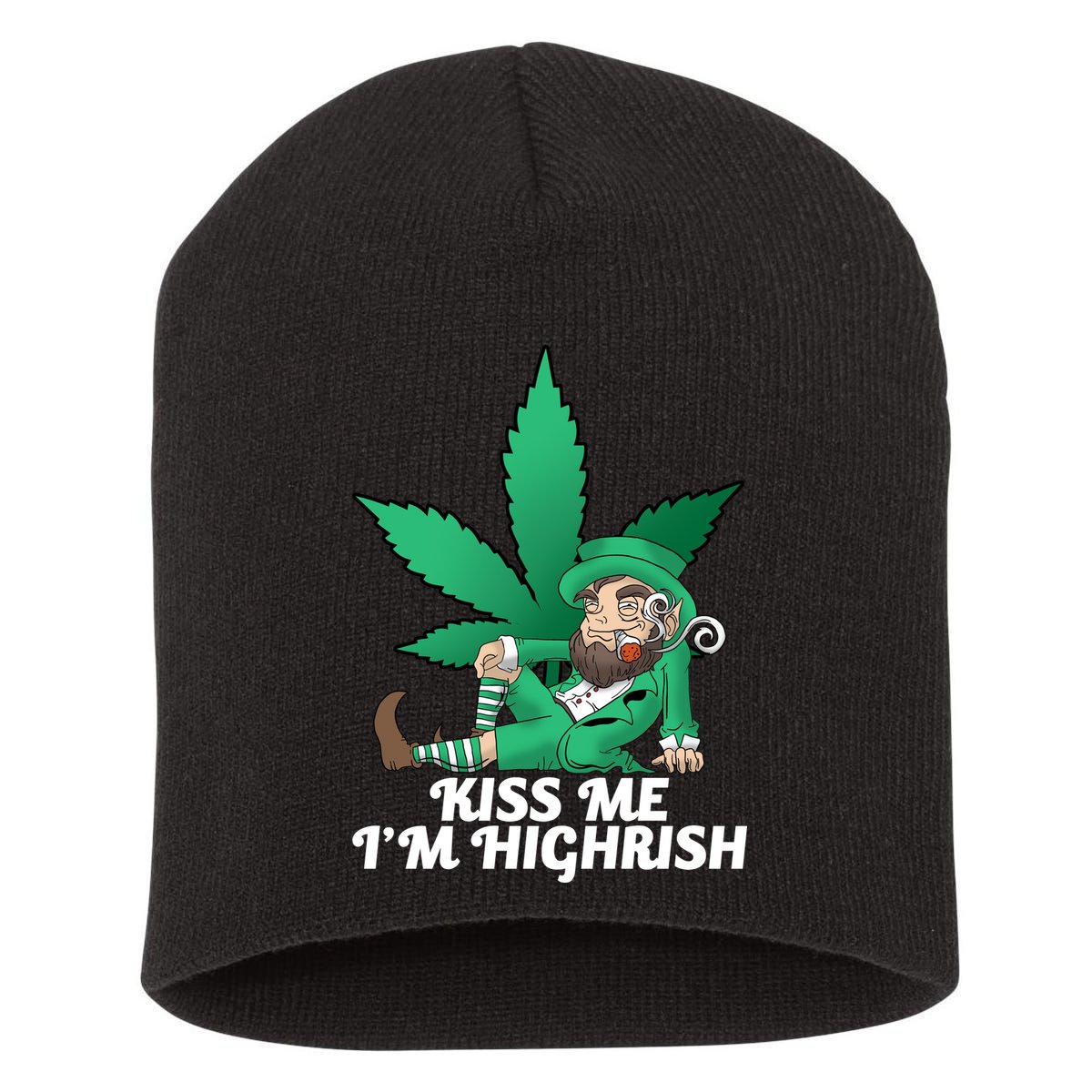 Kiss Me I'm Highrish Short Acrylic Beanie