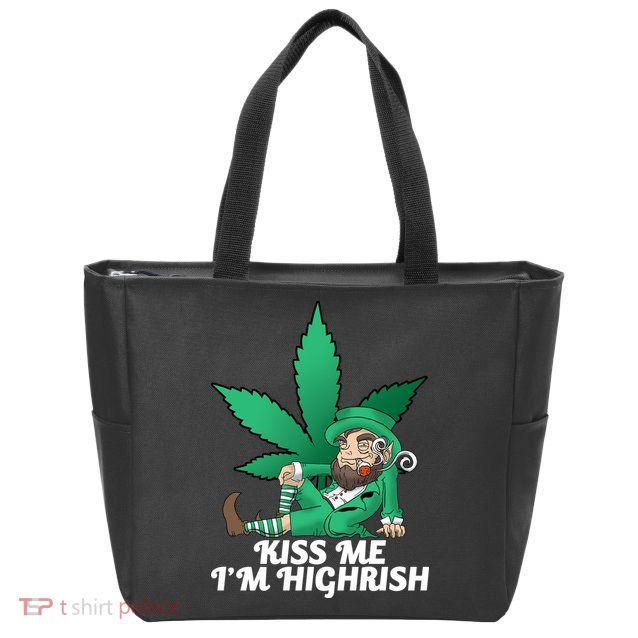 Kiss Me I'm Highrish Zip Tote Bag