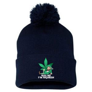 Kiss Me I'm Highrish Pom Pom 12in Knit Beanie