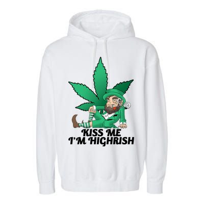 Kiss Me I'm Highrish Garment-Dyed Fleece Hoodie