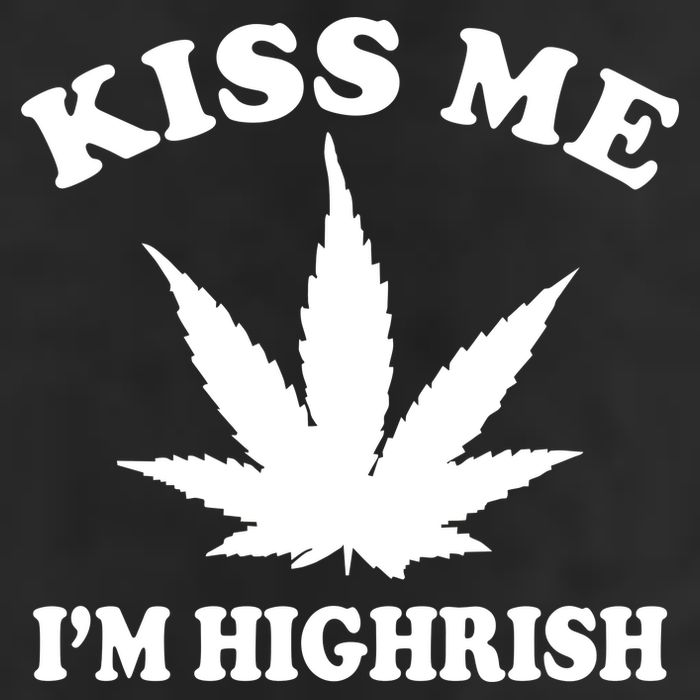 Kiss Me I'm Highrish Irish St. Patrick's Day Weed 7 Panel Mesh Trucker Snapback Hat