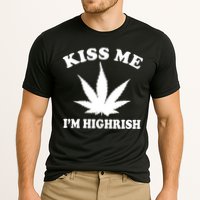Kiss Me I'm Highrish Irish St. Patrick's Day Weed Cooling Performance Crew T-Shirt