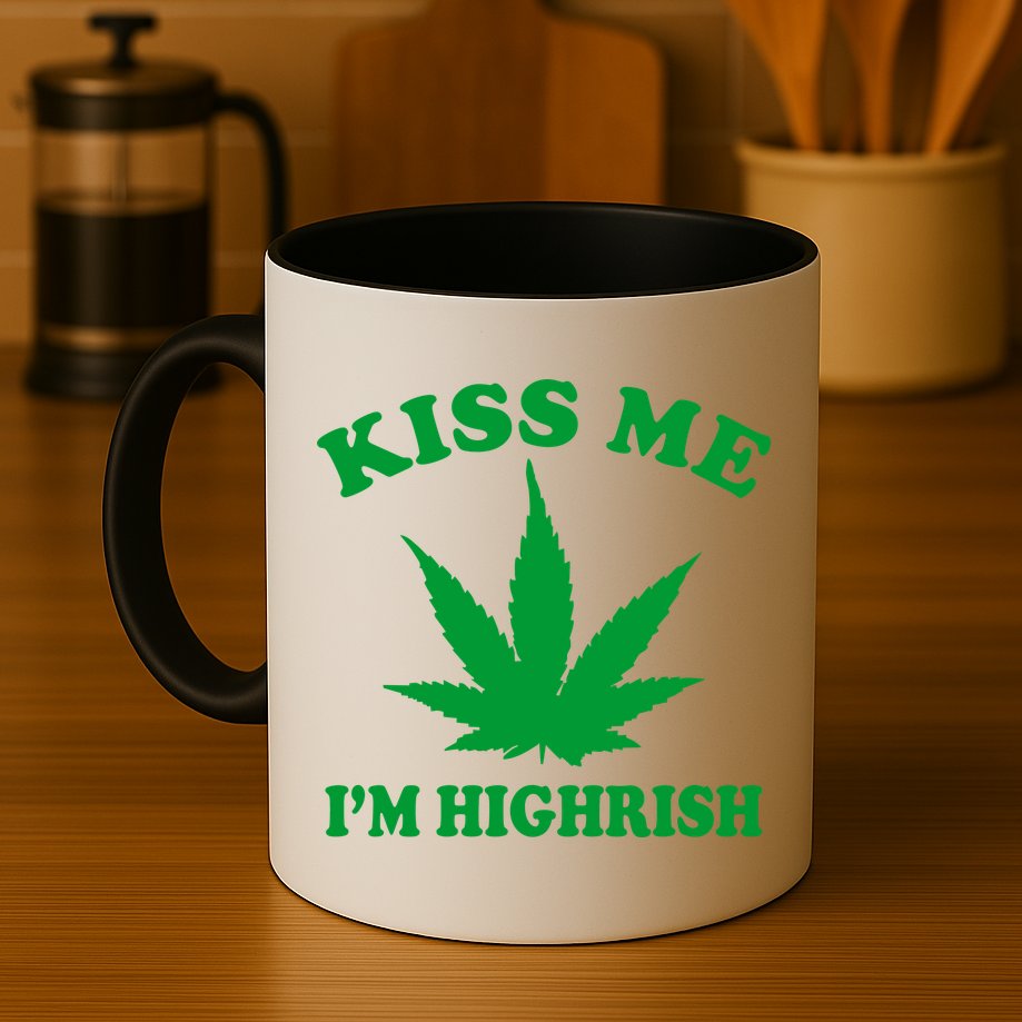 Kiss Me I'm Highrish Irish St. Patrick's Day Weed Mug