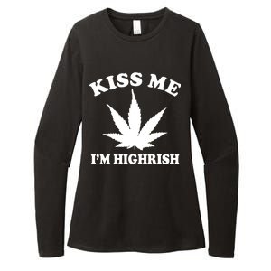 Kiss Me I'm Highrish Irish St. Patrick's Day Weed Womens CVC Long Sleeve Shirt