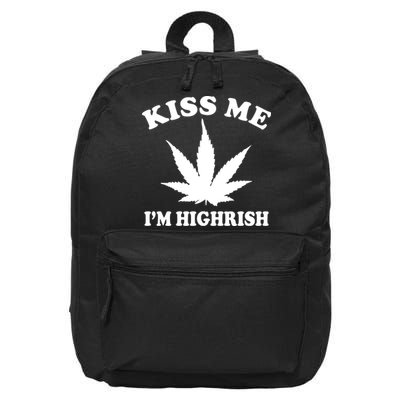 Kiss Me I'm Highrish Irish St. Patrick's Day Weed 16 in Basic Backpack