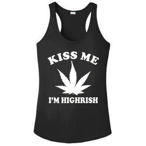 Kiss Me I'm Highrish Irish St. Patrick's Day Weed Ladies PosiCharge Competitor Racerback Tank