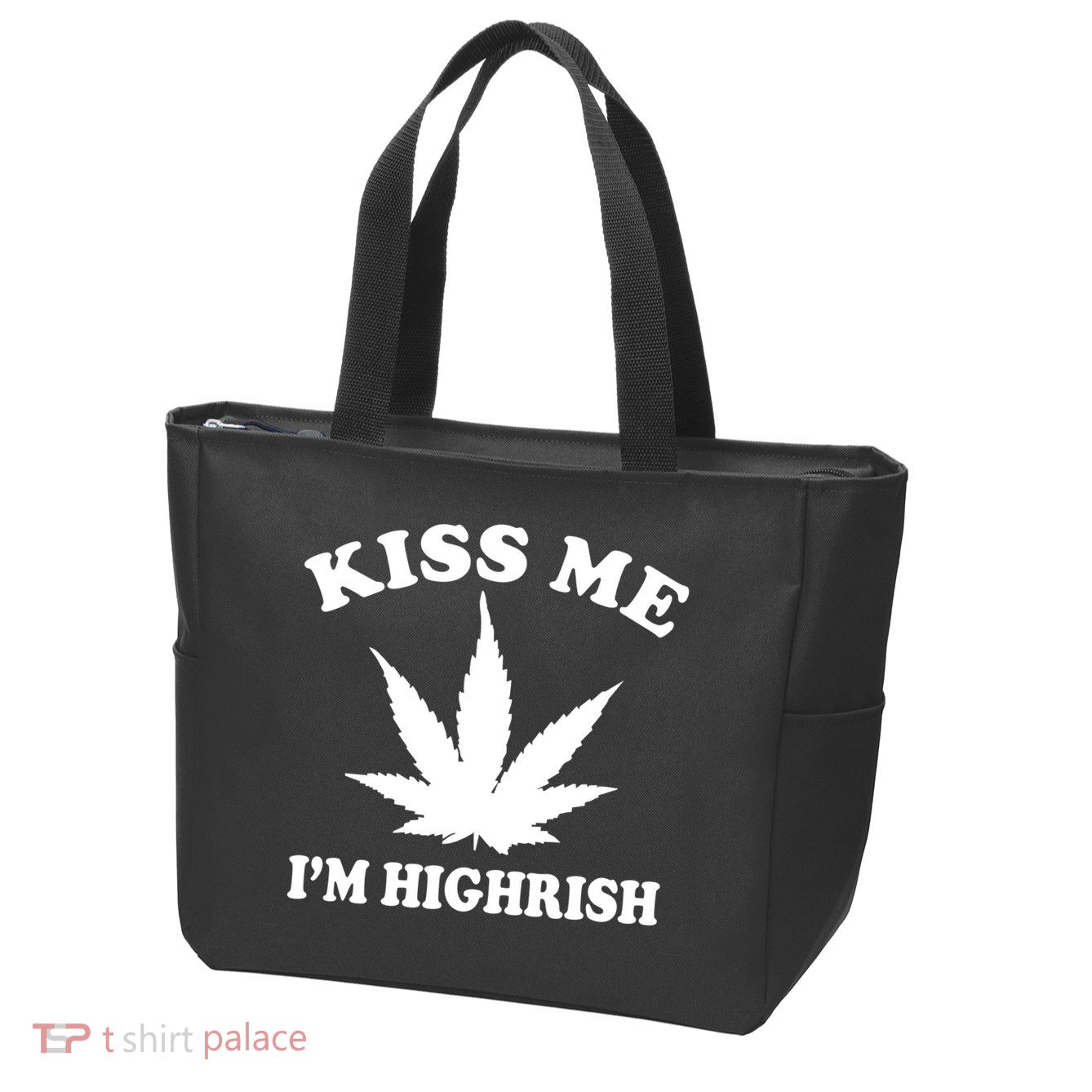 Kiss Me I'm Highrish Irish St. Patrick's Day Weed Zip Tote Bag