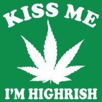 Kiss Me I'm Highrish Irish St. Patrick's Day Weed Premium T-Shirt