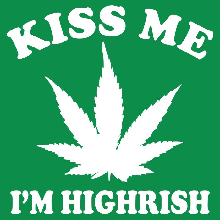 Kiss Me I'm Highrish Irish St. Patrick's Day Weed Premium T-Shirt