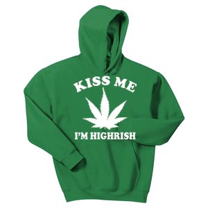 Kiss Me I'm Highrish Irish St. Patrick's Day Weed Kids Hoodie