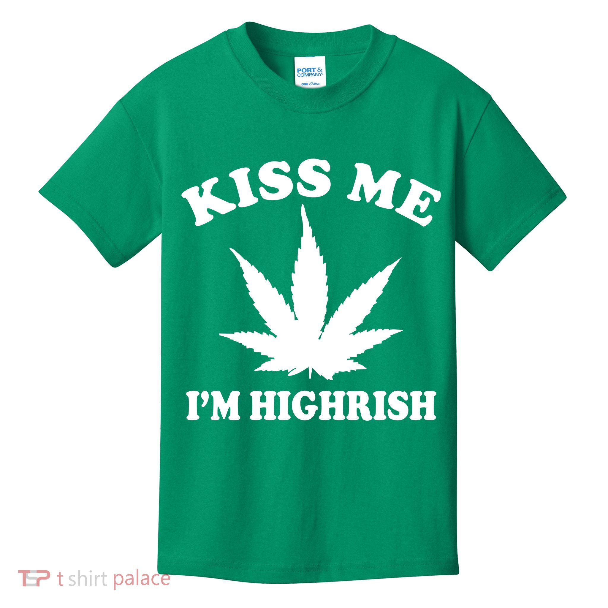 Kiss Me I'm Highrish Irish St. Patrick's Day Weed Kids T-Shirt