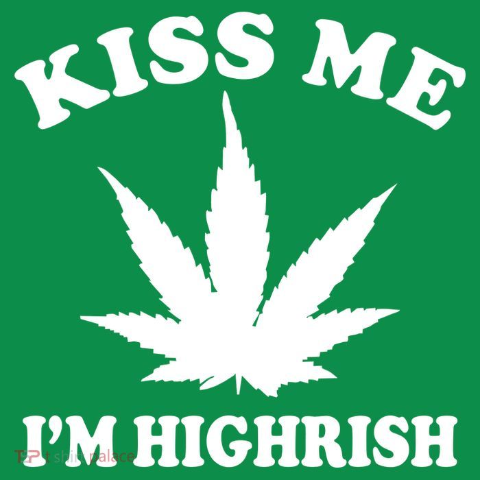 Kiss Me I'm Highrish Irish St. Patrick's Day Weed Kids T-Shirt