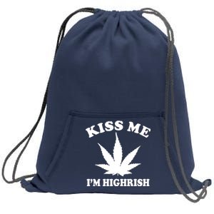 Kiss Me I'm Highrish Irish St. Patrick's Day Weed Sweatshirt Cinch Pack Bag