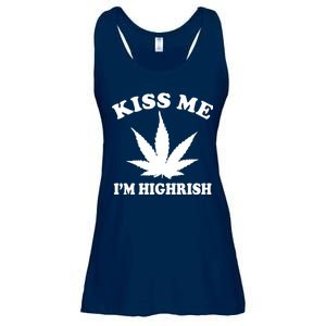 Kiss Me I'm Highrish Irish St. Patrick's Day Weed Ladies Essential Flowy Tank