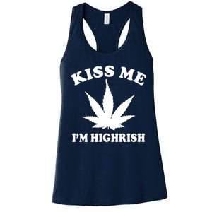 Kiss Me I'm Highrish Irish St. Patrick's Day Weed Women's Racerback Tank