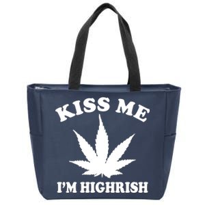 Kiss Me I'm Highrish Irish St. Patrick's Day Weed Zip Tote Bag