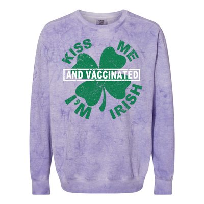 Kiss Me I'm Irish And Vaccinated Colorblast Crewneck Sweatshirt