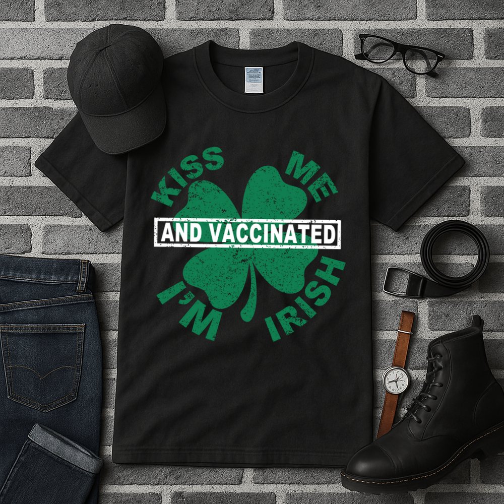 Kiss Me I'm Irish And Vaccinated Tall T-Shirt