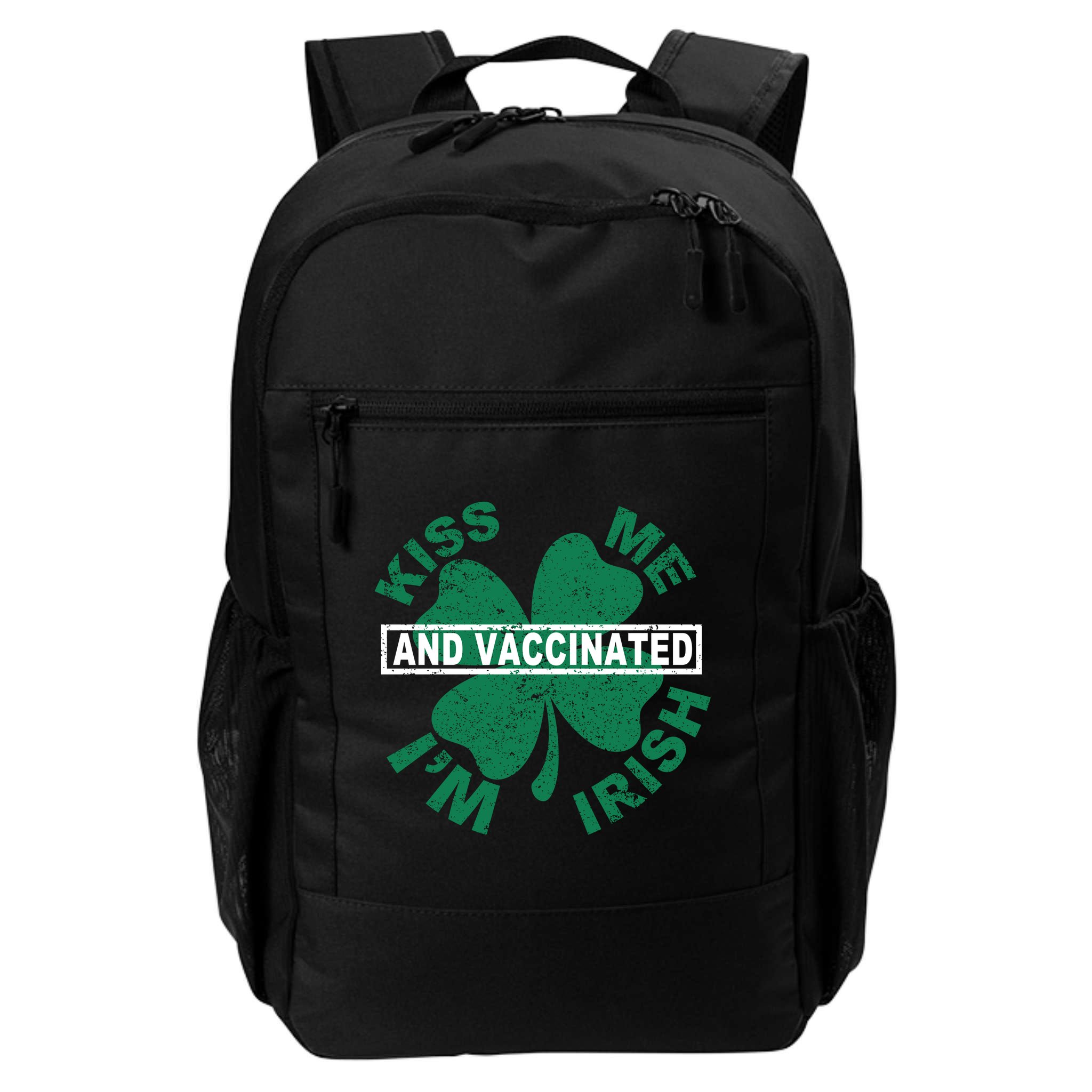 Kiss Me I'm Irish And Vaccinated Backpack