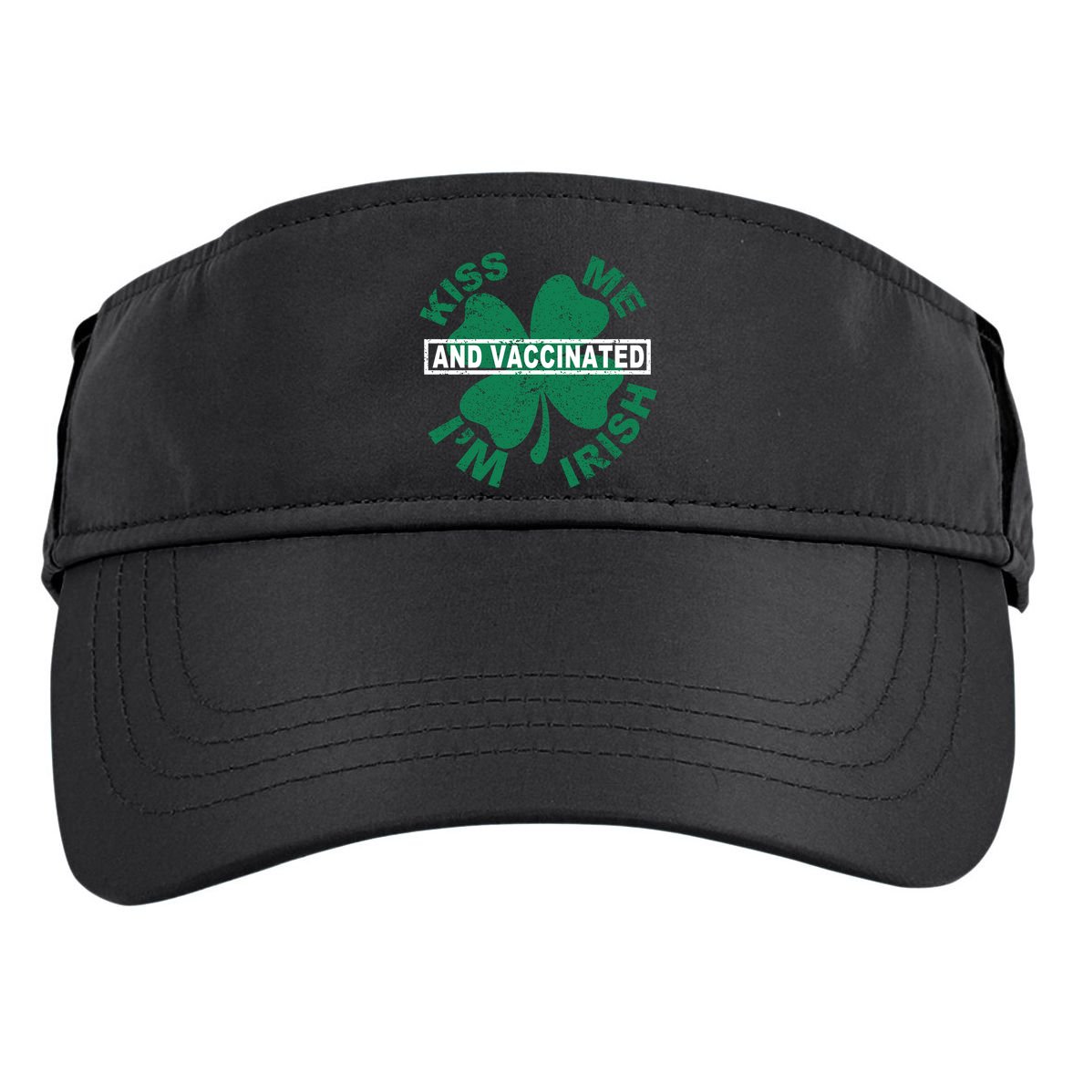 Kiss Me I'm Irish And Vaccinated Adult Drive Performance Visor