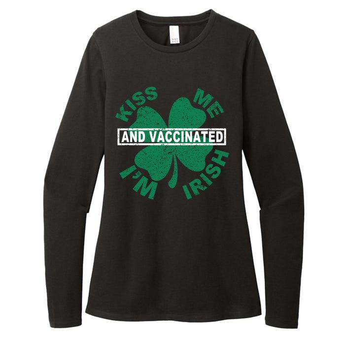 Kiss Me I'm Irish And Vaccinated Womens CVC Long Sleeve Shirt