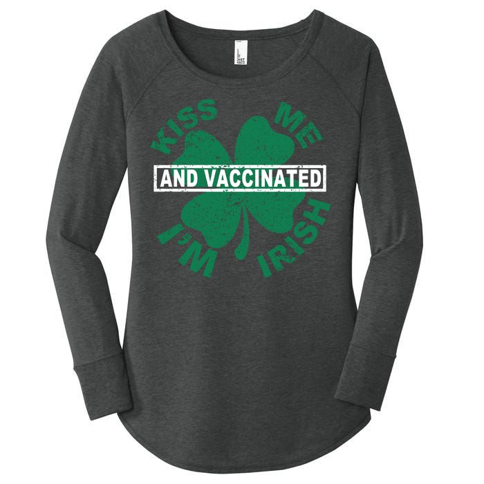 Kiss Me I'm Irish And Vaccinated Women's Perfect Tri Tunic Long Sleeve Shirt