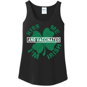 Kiss Me I'm Irish And Vaccinated Ladies Essential Tank