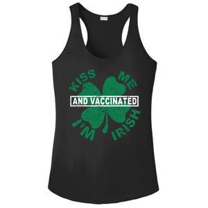 Kiss Me I'm Irish And Vaccinated Ladies PosiCharge Competitor Racerback Tank