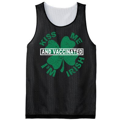 Kiss Me I'm Irish And Vaccinated Mesh Reversible Basketball Jersey Tank