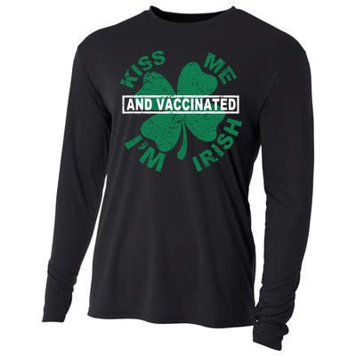 Kiss Me I'm Irish And Vaccinated Cooling Performance Long Sleeve Crew