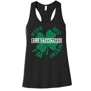 Kiss Me I'm Irish And Vaccinated Women's Racerback Tank