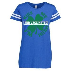 Kiss Me I'm Irish And Vaccinated Enza Ladies Jersey Football T-Shirt