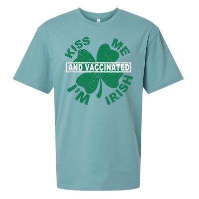 Kiss Me I'm Irish And Vaccinated Sueded Cloud Jersey T-Shirt