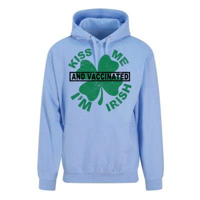 Kiss Me I'm Irish And Vaccinated Unisex Surf Hoodie