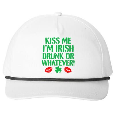 Kiss Me I'm Irish Drunk Or Whatever! Snapback Five-Panel Rope Hat