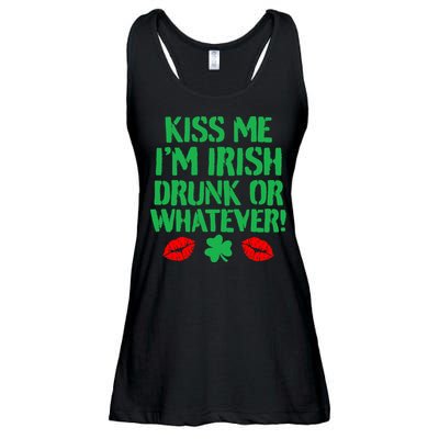 Kiss Me I'm Irish Drunk Or Whatever! Ladies Essential Flowy Tank
