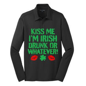 Kiss Me I'm Irish Drunk Or Whatever! Silk Touch Performance Long Sleeve Polo