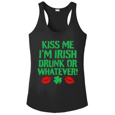 Kiss Me I'm Irish Drunk Or Whatever! Ladies PosiCharge Competitor Racerback Tank