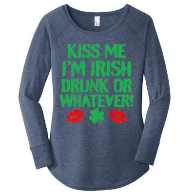 Kiss Me I'm Irish Drunk Or Whatever! Women's Perfect Tri Tunic Long Sleeve Shirt