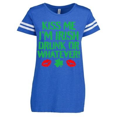 Kiss Me I'm Irish Drunk Or Whatever! Enza Ladies Jersey Football T-Shirt