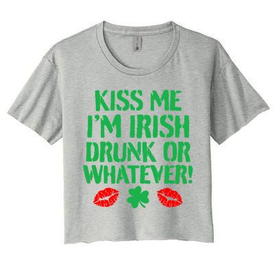 Kiss Me I'm Irish Drunk Or Whatever! Women's Crop Top Tee