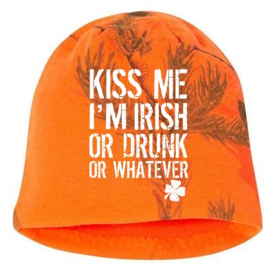 Kiss Me I'm Irish Or Drunk Whatever St Patricks Day Kati - Camo Knit Beanie