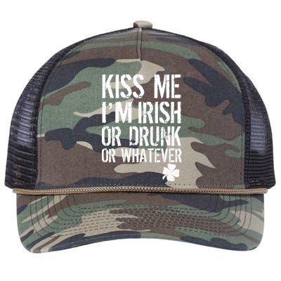 Kiss Me I'm Irish Or Drunk Whatever St Patricks Day Retro Rope Trucker Hat Cap