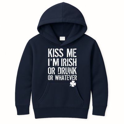 Kiss Me I'm Irish Or Drunk Whatever St Patricks Day Kids Hoodie