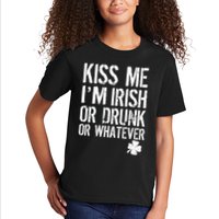 Kiss Me I'm Irish Or Drunk Whatever St Patricks Day Kids T-Shirt