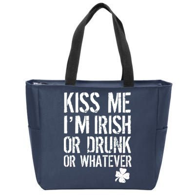 Kiss Me I'm Irish Or Drunk Whatever St Patricks Day Zip Tote Bag